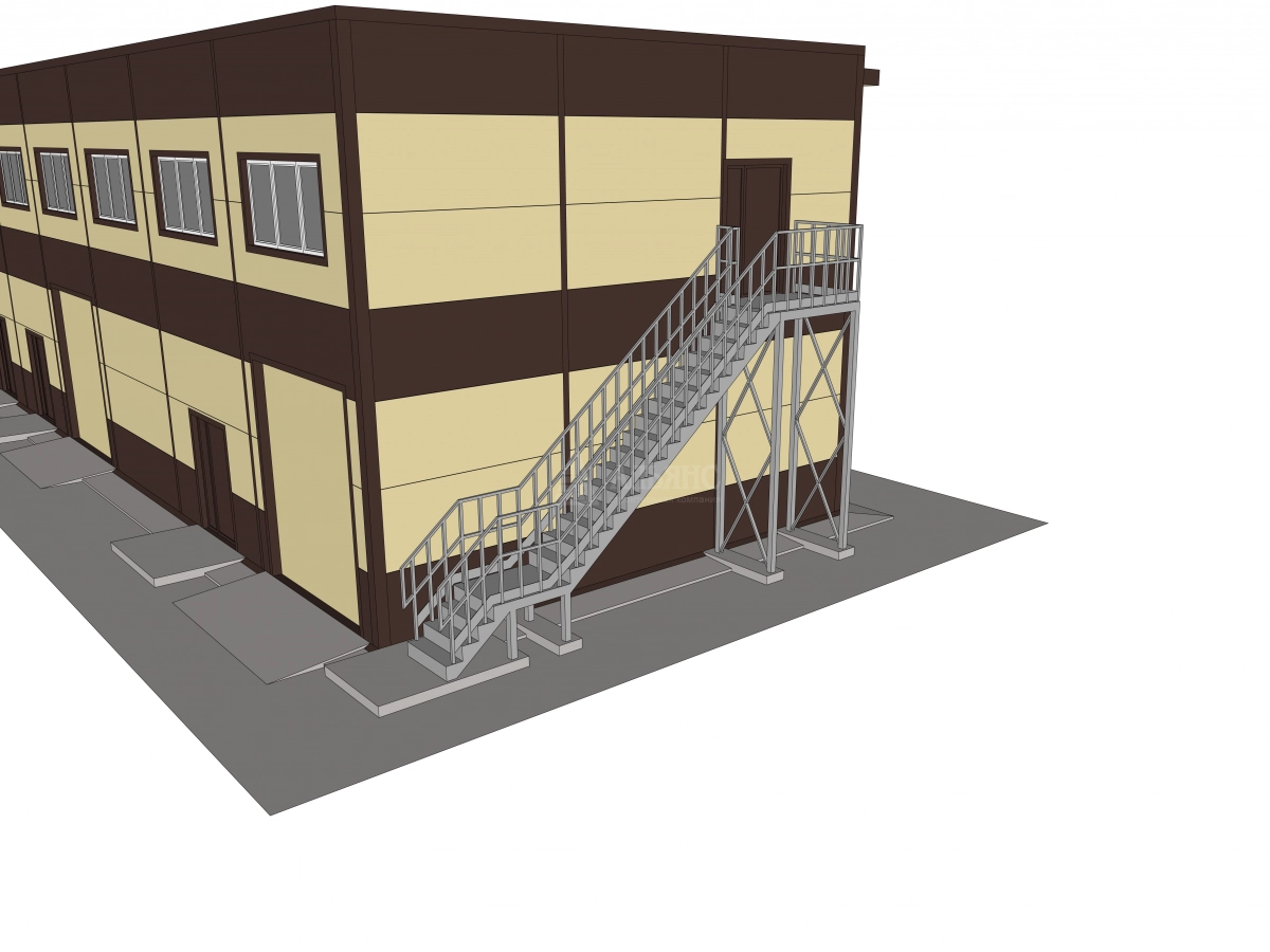 3D визуализация Проект ангара-склада из сэндвич-панелей - фото 8