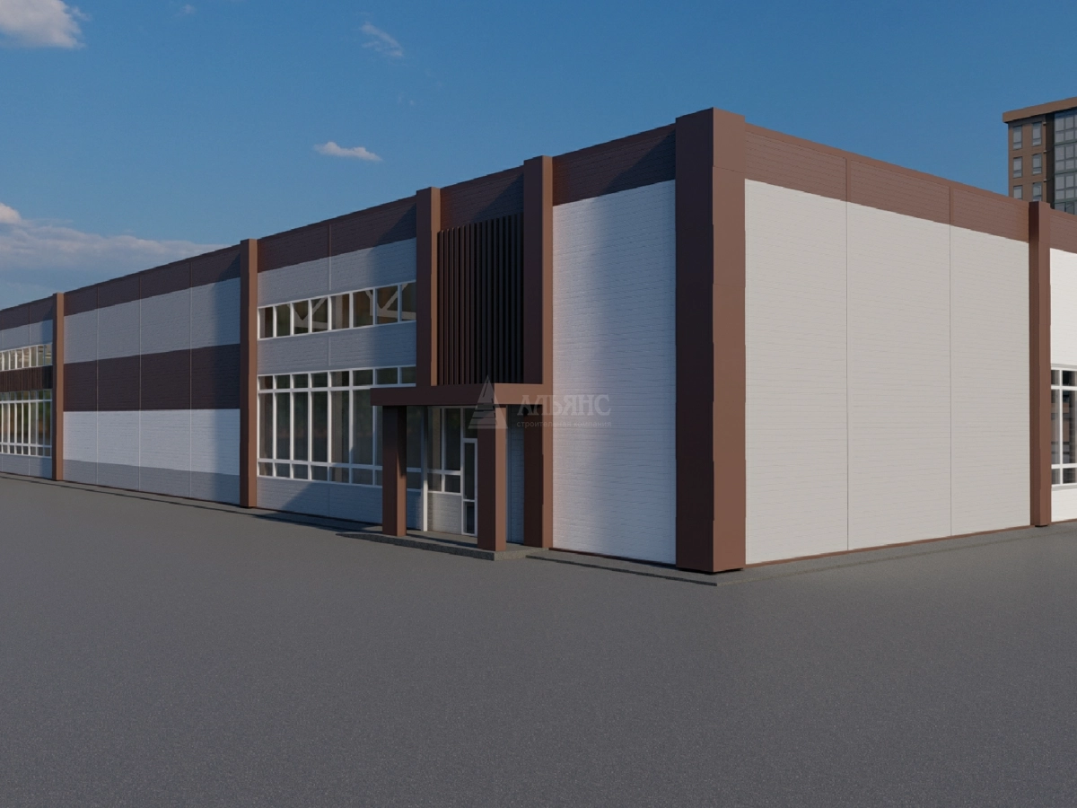 3D визуализация Торговый центр из сэндвич-панелей - фото 2