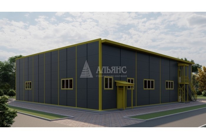 3D визуализация Грузовое СТО из сэндвич-панелей - фото 4