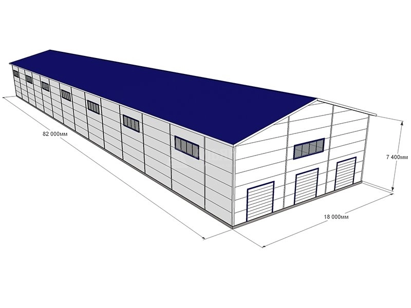 3D визуализация Производственный цех из сэндвич-панелей - фото 2