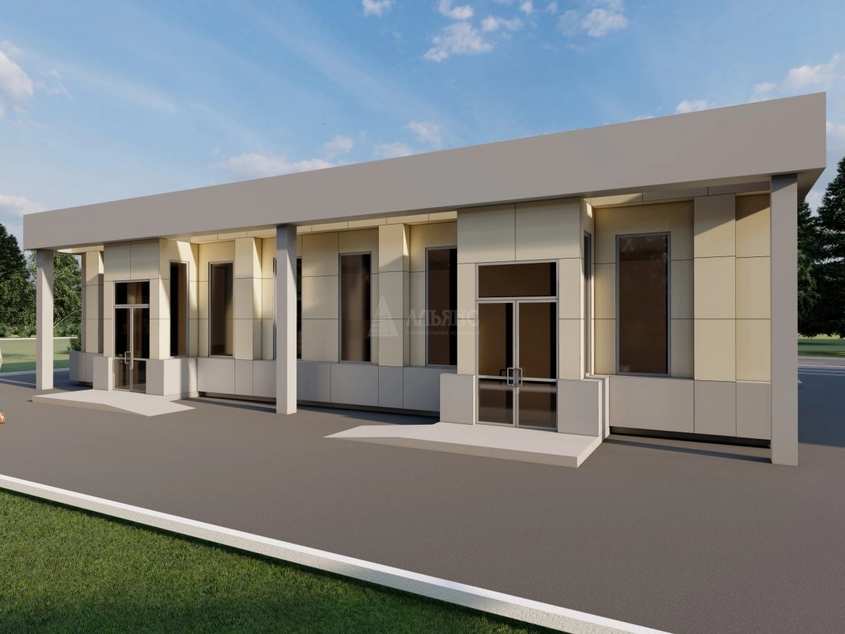 3D визуализация Торговый павильон из сэндвич-панелей - фото 4