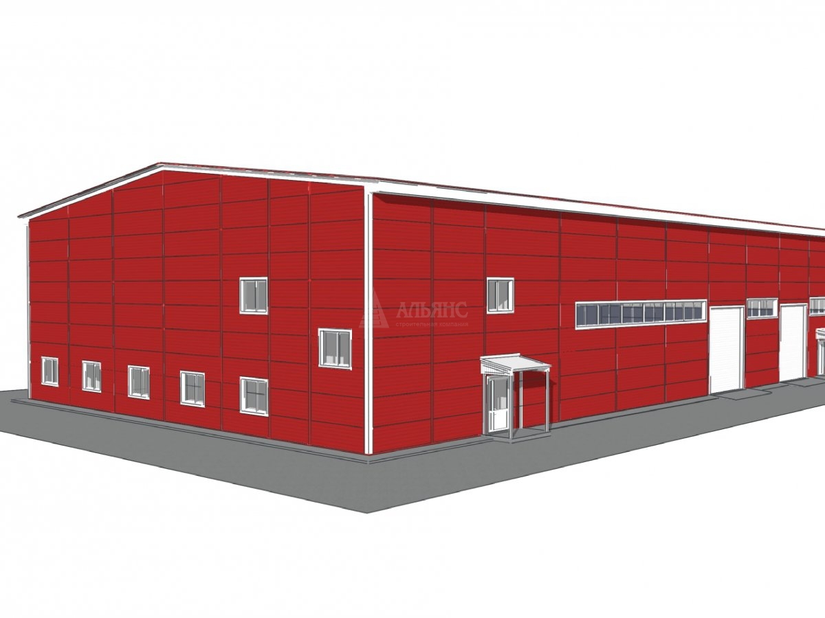 3D визуализация Производственное здание из сэндвич-панелей - фото 6